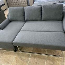 Brand New Sectional And Chair - Sleeper - Sofa Chaise And Chair - Best Price - Cheap Livingroom Sets - Gray 