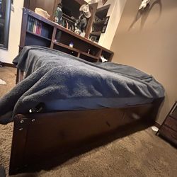 Full bed with draws and shelves