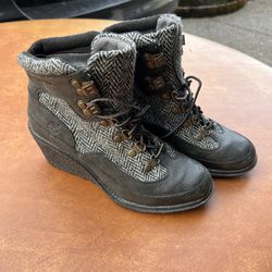 Timberland Amston Hiker Black Tweed Women's Ankle Boots A112F Size 7