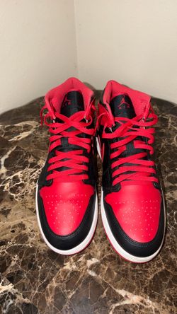Mens Air Jordan Retro 1 Mid Alternate Bred Men Shoe Size 12 Red Black DQ8426-060