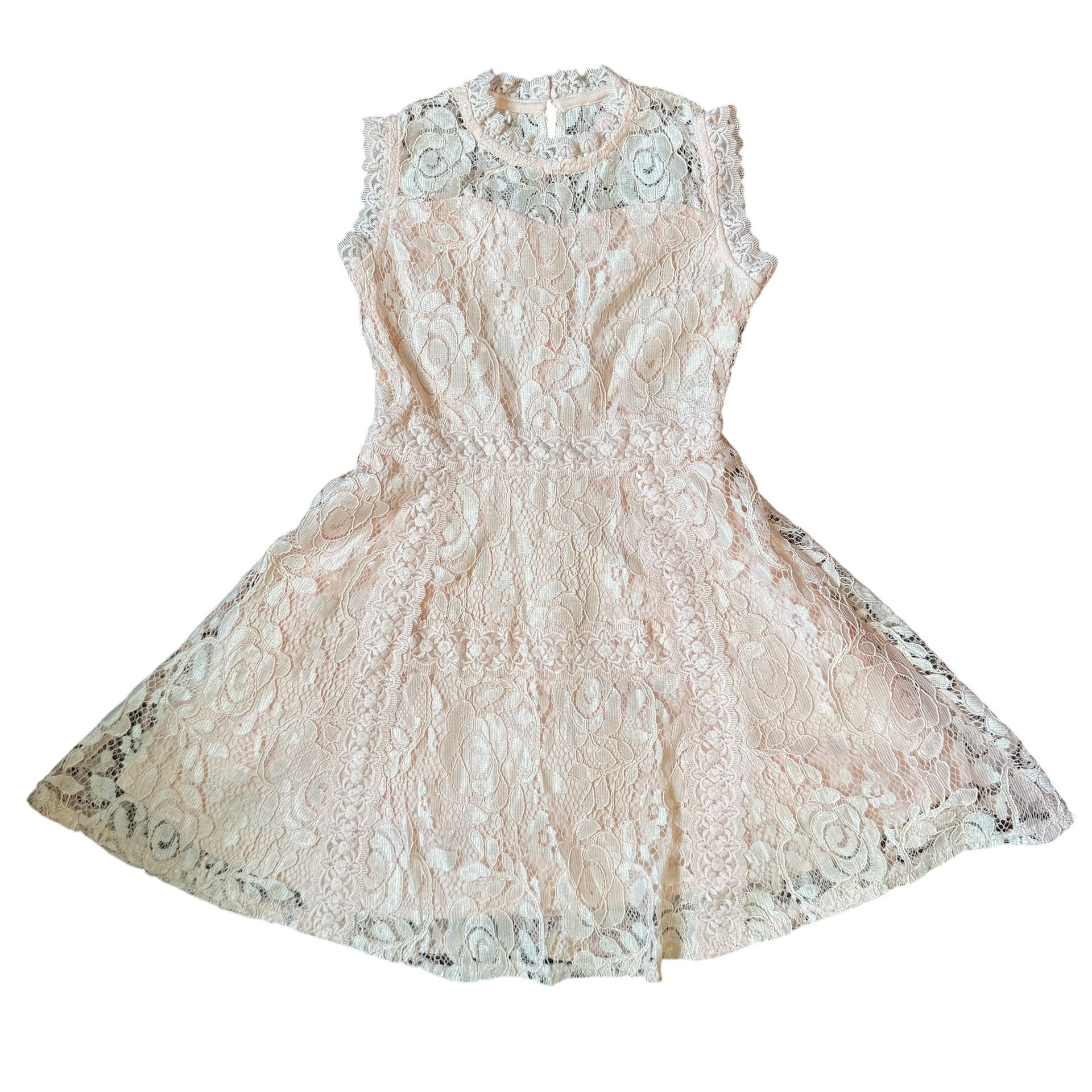 Beauttes light Pink Kids Girls Lace Style Dress Sz 7 NWOT