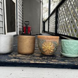 Collection Of 4 Ceramic Pota For Houseplants