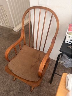 Wooden Rocking Chair with Cushion