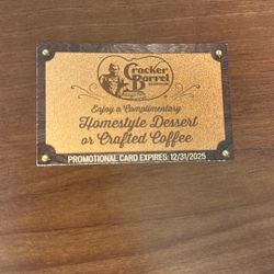 Cracker Barrel dessert/coffee