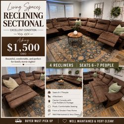Living Spaces Reclining Sectional Couch