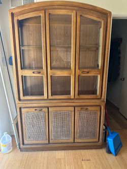 beautiful wood hutch