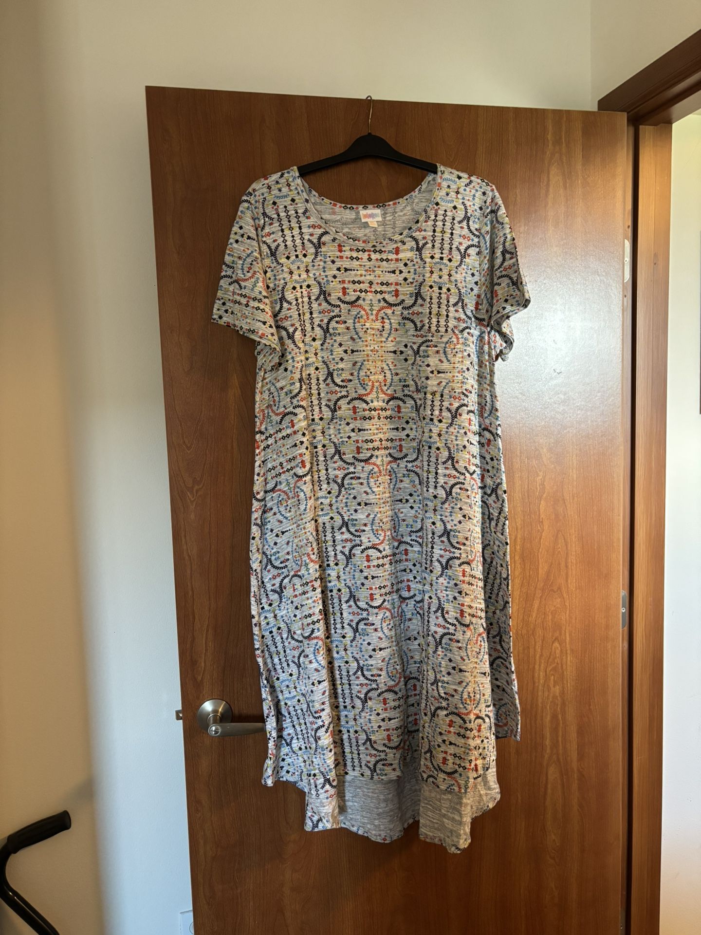 LuLaRoe Asymmetrical Short Sleeve Maxi Dress 3 XL
