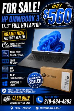 HP OmniBook 3 17.3” Full HD Laptop