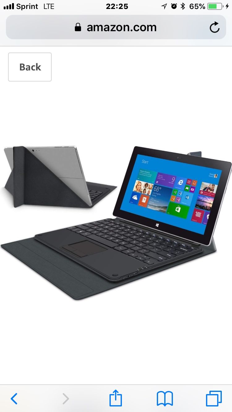 Surface Pro 4/Pro 3 Keyboard, Surface Keyboard Case, Bluetooth Wireless Surface Pro Keyboard Trackpad, Built-in Recharging Battery & Ultra Slim Magne