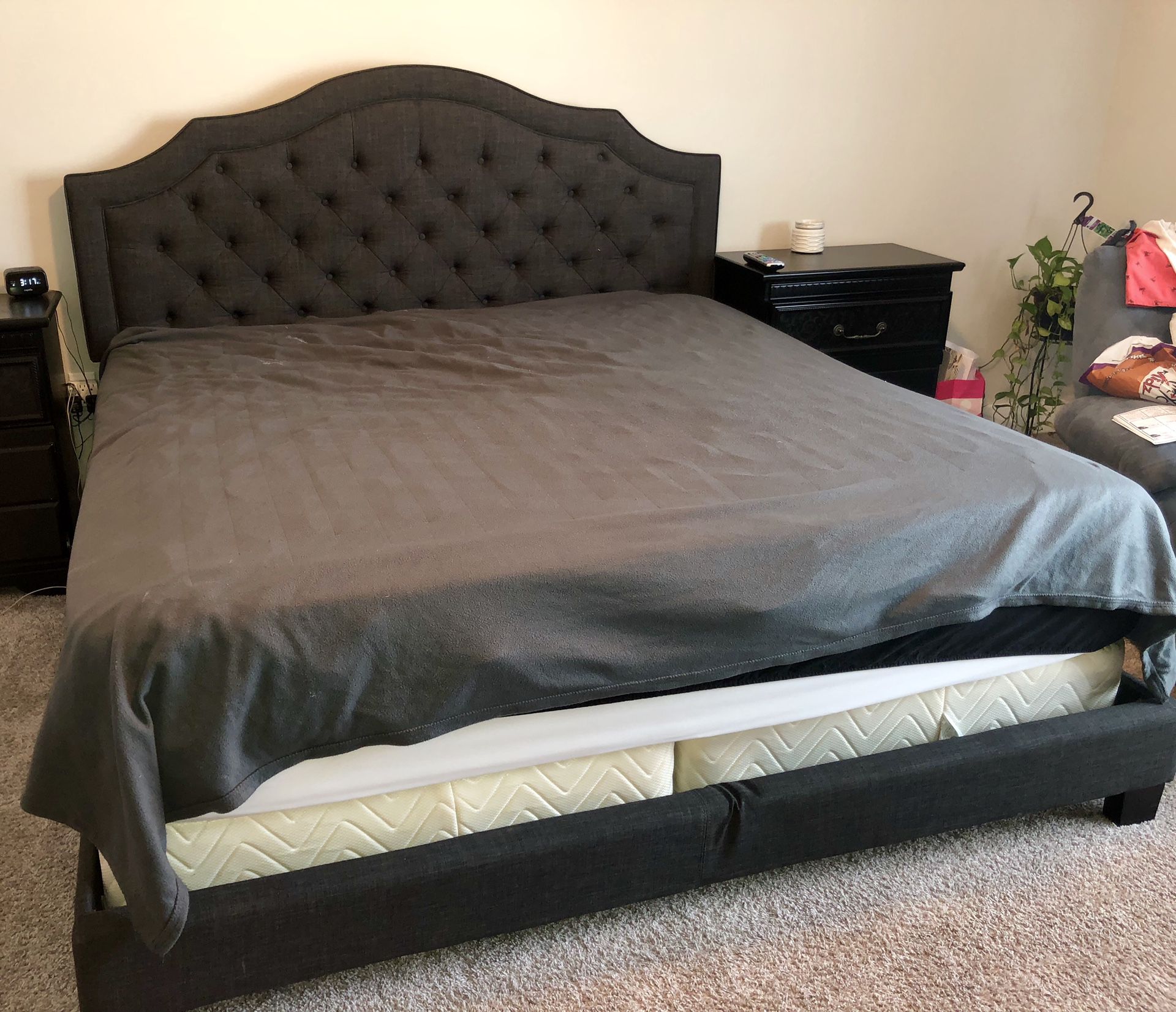 King Size Panel Bed/Mattresses and box spring not included