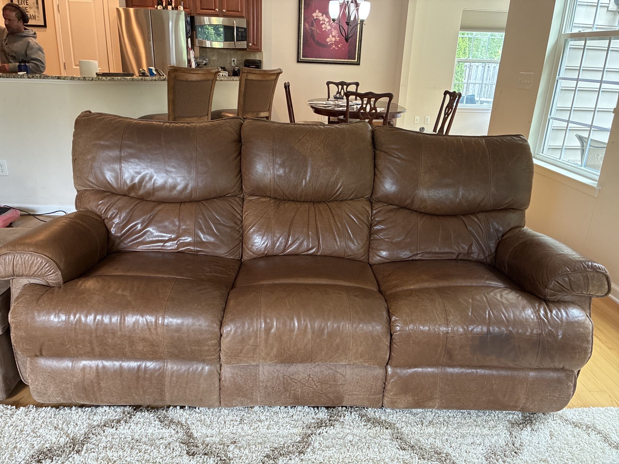 Leather Reclining Sofa