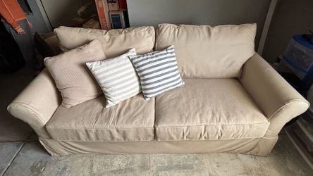 Pottery Barn slipcovered couch