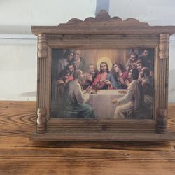 Last Supper Painting Wood Frame