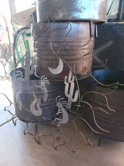 Hanging metal art kokopeli