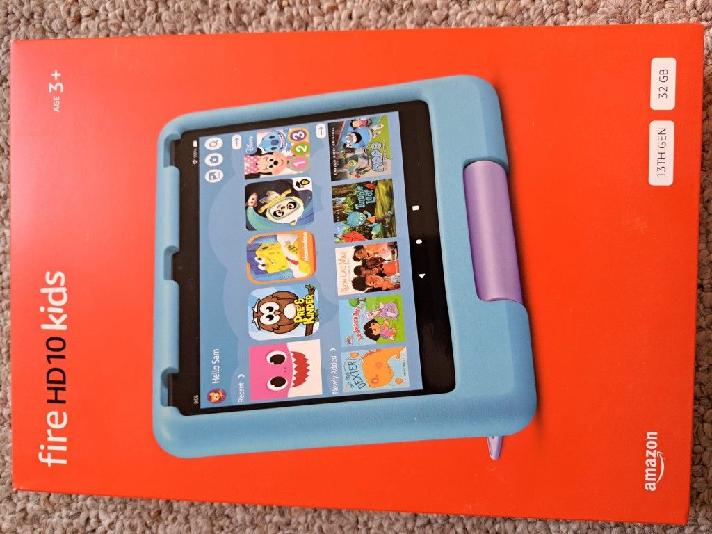 Amazon Fire 10 HD Kids tablet (newest model) ages 3-7 | Bright 10.1" HD screen with included ad-free