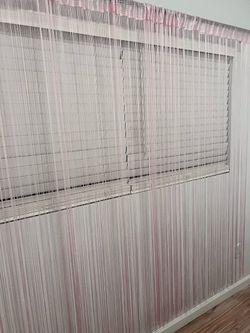 Pink String Thread Curtain Panel
