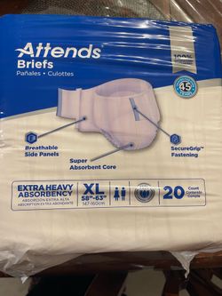 Attends briefs / pañales / diaper / culottes/ extra heavy absorbent / XL/ briefs / depend  adult / X large / diaper