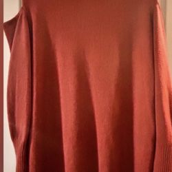 Love Token Red Cowl Cold Shoulder Sweater
