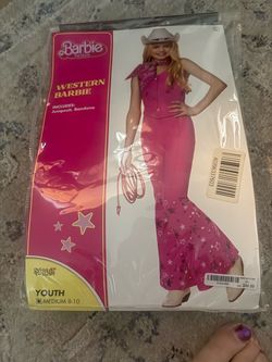 Western Barbie Youth Costume Sz 8/10 Medium