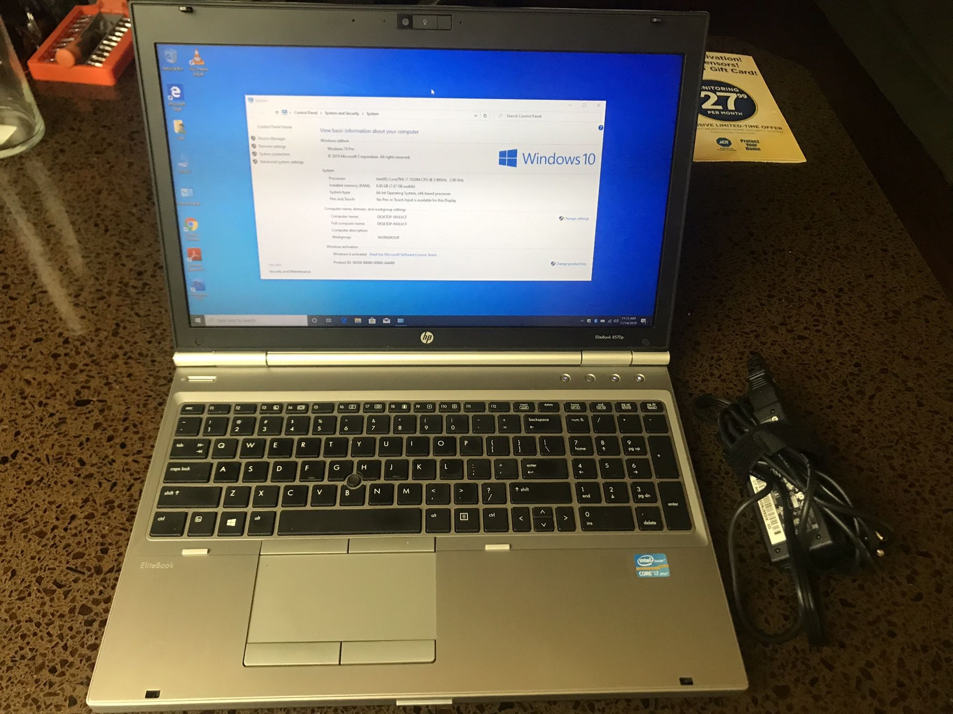 HP laptop i7 8GB 500GB Read Description