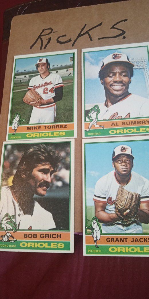 1976 Topps Orioles Baseball Trading Cards