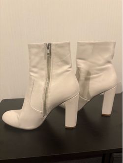 Steve Madden Women's Editor Leather Boot White Size 8.5