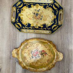 ANTIQUE JAPANESE FLORAL TRAYS