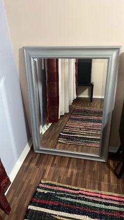 Large MIRROR 30”/42” with hooks to hang on wall