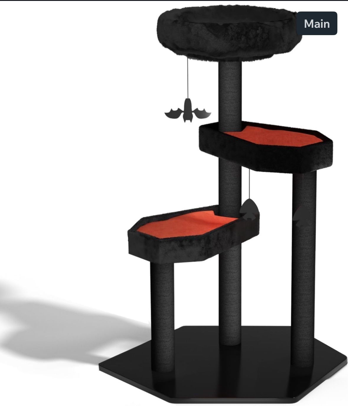 Happy & Polly Gothic Cat Tree with Coffin Bed - 40.9" Black Cat Tower with Soft