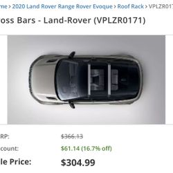 Cross Bars/Rail Roof Rack Range Rover Evoque