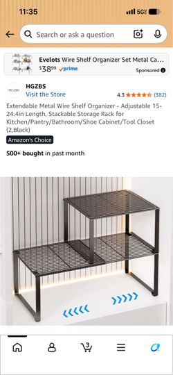 HGZBS Extendable Metal Wire Shelf Organizer