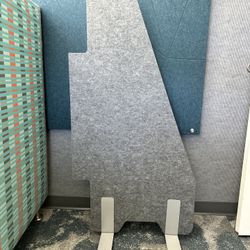 Set Of 20 Portable Room Dividers W/ Adjustable Height Metal Feet, Sound Proofing/deadening Material, Can Hang Paperwork, Easy Set Up And Storage, 