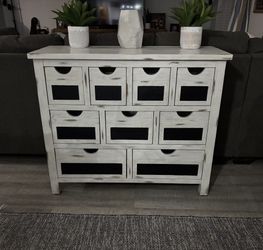 Distressed White 9-Drawer Sideboard/Chest