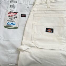 White Dickies Painter Shorts 32