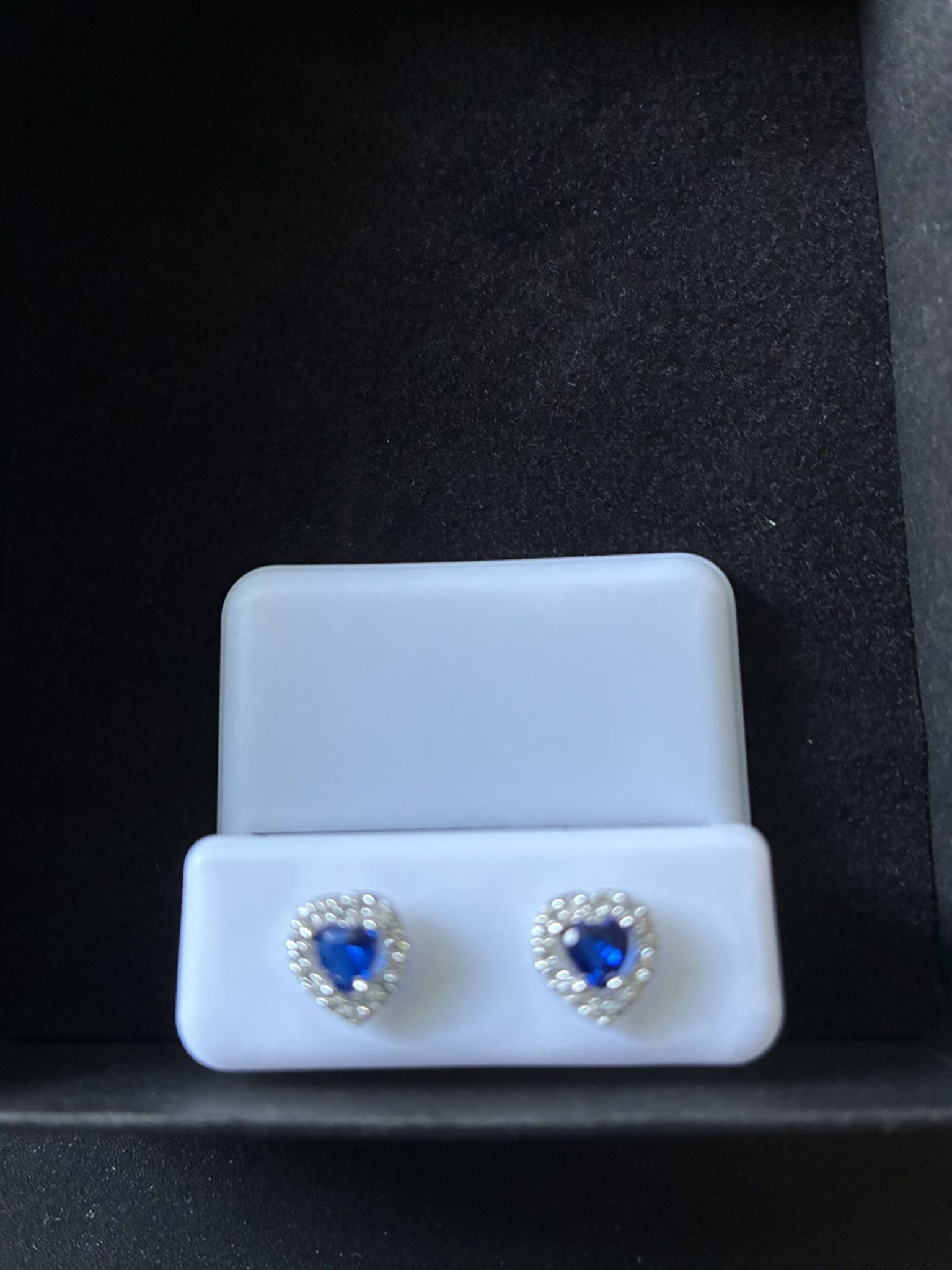 Sapphire & Moissanite Earrings 