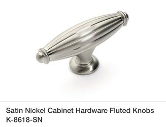 Satin Nickel Cabinets Hardware Fluted Knobs ( Brand New ) 12or more
