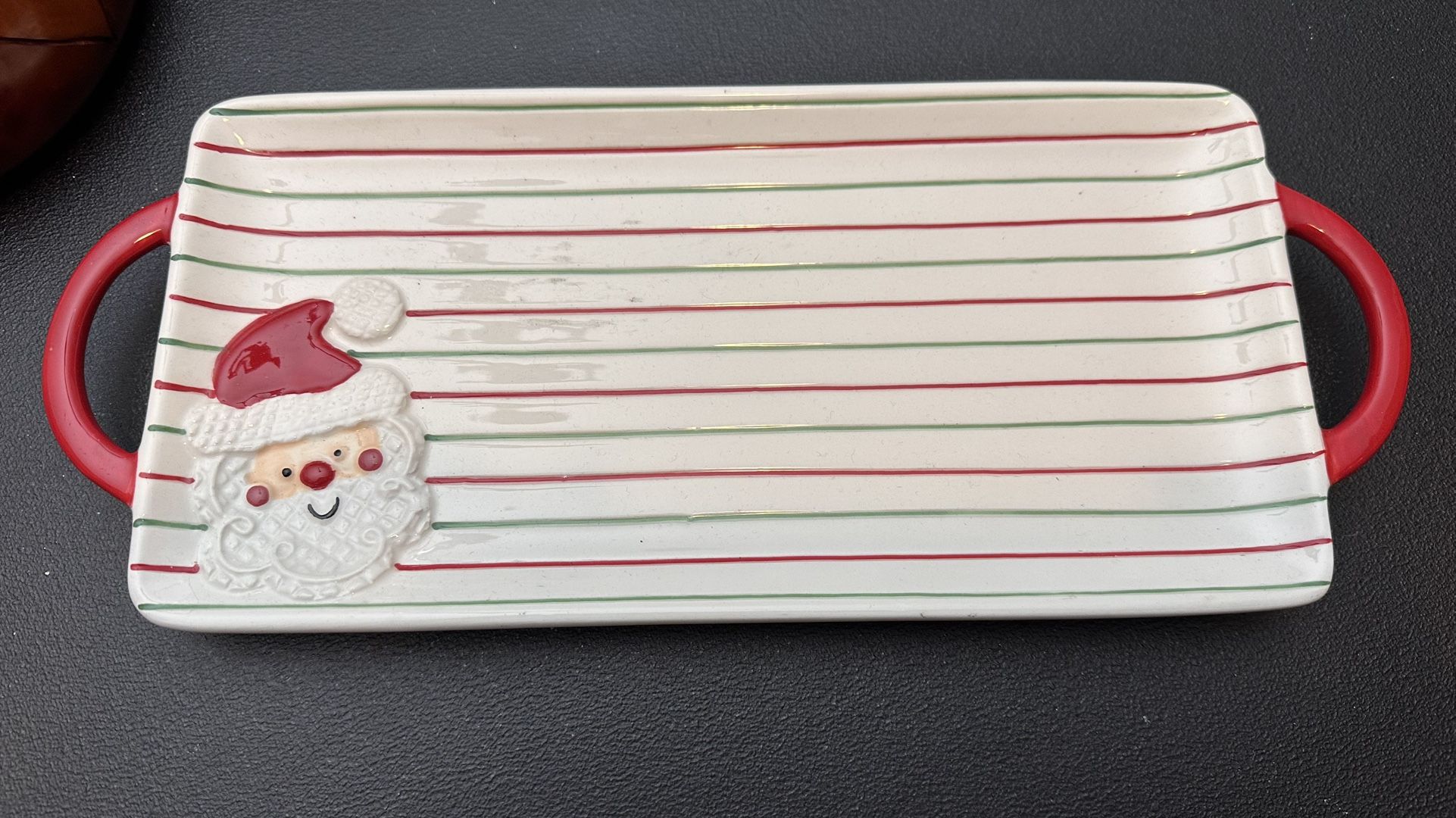 Festive Santa Striped Tray