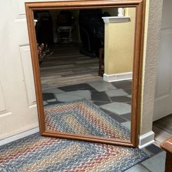 Solid Oak Wall Mirror 32x42