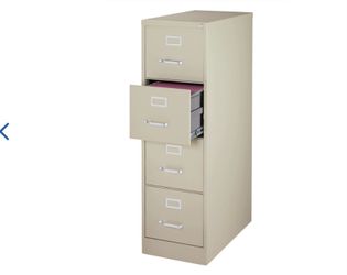 WorkPro® 26-1/2"D Vertical 4-Drawer Letter-Size File Cabinet, Putty #779