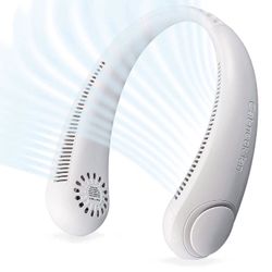 Hands-free Portable Bladeless Fan,4000mAh Rechargeable Headset Design,USB-powered Wearable Neckband Fan,Adjustable 3Speed Silent Neck Cooler. (Pink)