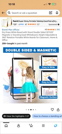 Dry erase white board
