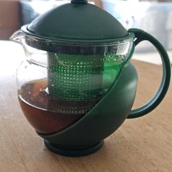 Design Glass Coffee & Tea Maker Home Value Gift Tea Pot Glass Body Plastic Strainer and Top