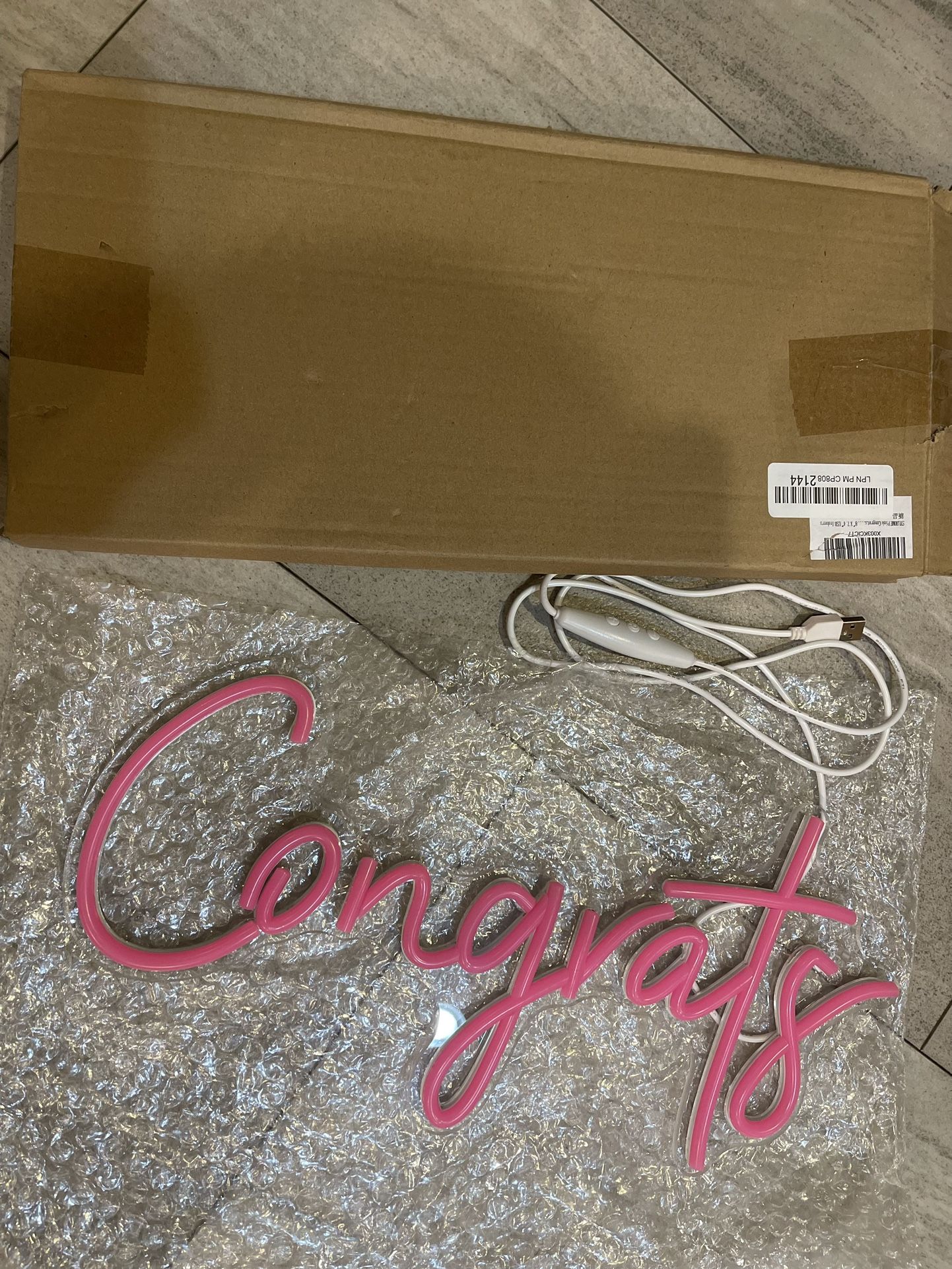 Congrats NEON SIGN with USB