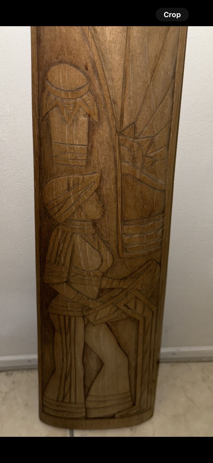 Rare Modernist Wooden Block Relief Carved Wall sculpture by Peter