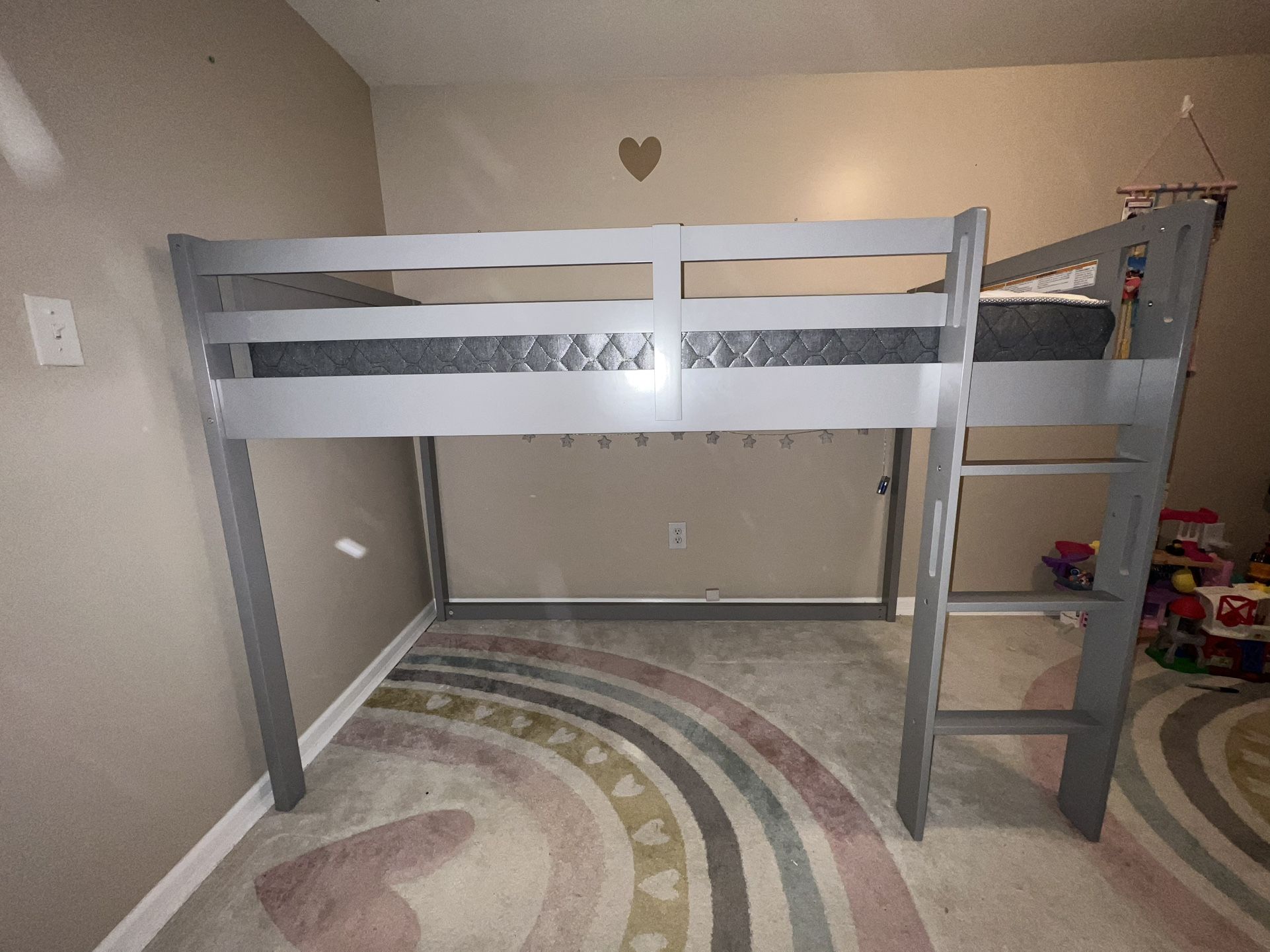 Loft Bed For Child, Delta Children, Grey, Twin