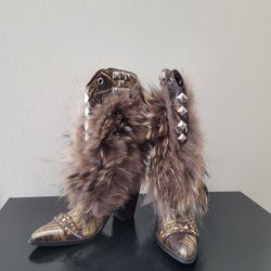 Fox Fur Cowgirl Boots