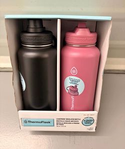NIB ThermoFlask 32 oz Leakproof Vacuum Insulated Bottles - 2 Pack