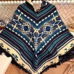 Ecuadorian Made Alpaca fur Poncho - NEW