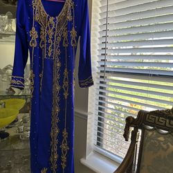 Traditional Blue & Gold Dress