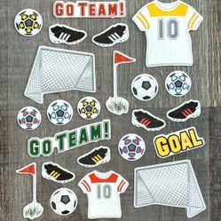 New Go Team Soccer Ball Cleats Goal Jersey Scrapbook Craft Stickers